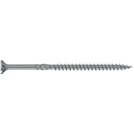 Vite in legno testa svasata - Acciaio elettrozincato bianco - Punta anti-fessurazione - Torx 6x180mm - T30 - Confezione da 100