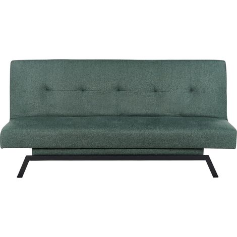 Sofá cama moderno tapizado en tela acolchado 3 plazas verde Leeds
