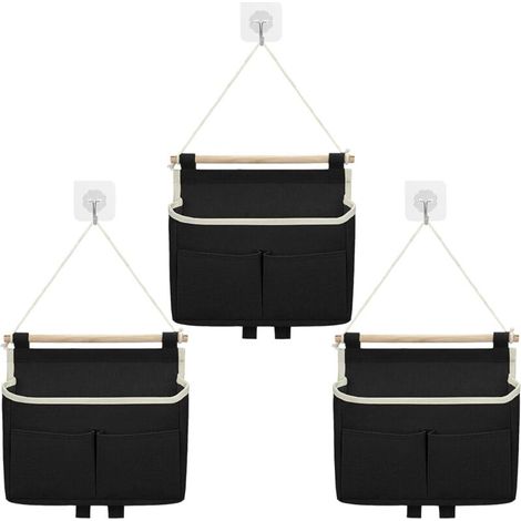 Sac Rangement Suspendu, 3 PCS Sac De Rangement Mural avec 3 Poches Organisateur Poche Suspendu et Crochet Adhésif (1/5)