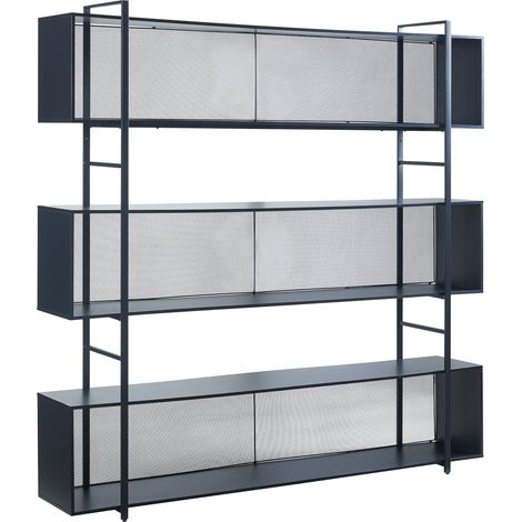 Scaffale design senza tempo soggiorno camera da letto mobile portaoggetti autoportante Randaberg 180 x 180 x 33 cm nero 030011145