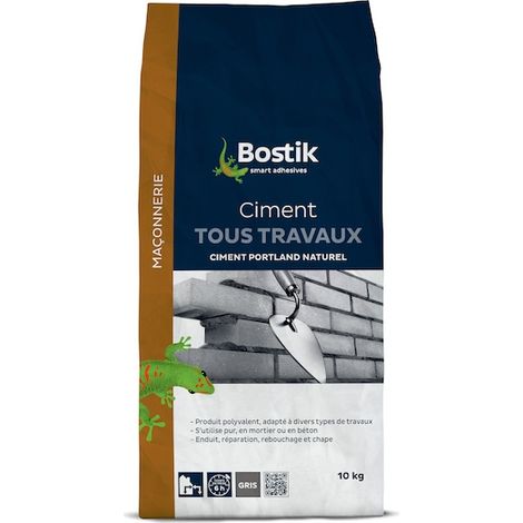 Bostik – Ciment gris 5 kg – Pour béton armé – Résistant aux chantiers humides – Application facile et rapide
