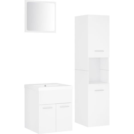 Maison Exclusive - Badmöbel-Set Weiß Holzwerkstoff