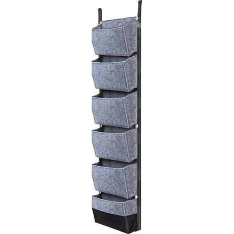 Sac de Culture de Plante Suspendue 6 Poches Sacs de Plantation Verticaux Mures Suspendues Plavage à Fleur Verticale Sac Mur Grey (1/4)