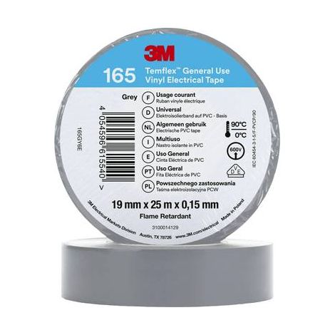 3M Temflex™ 165 165GY6E Ruban isolant Temflex™ 165 gris (L x l) 25 m x 19 mm 1 pc(s)