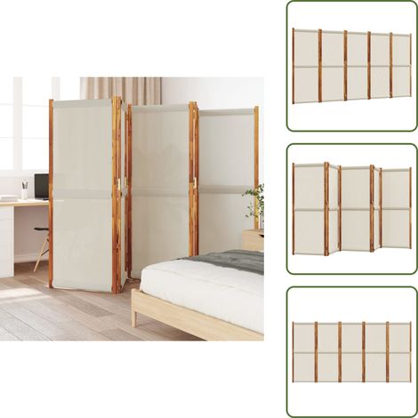 The Living Store Divisorio a 5 Pannelli Grigio Chiaro 350x180 cm - Separazione interna