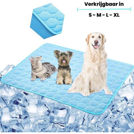 Tappetino rinfrescante per cani e gatti 100 x 70 cm Ultimo modello di tappetino rinfrescante Assorbimento del calore Senza gel tossico Antiscivolo Blu XL (1/5)