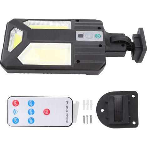 Farola solar LED, aplique solar de pared, resistente al agua IP65, 3000 lúmenes, 3 COB, sensor de movimiento, aplique de seguridad exterior para aparcamiento, hogar, garaje, jardín y porche. (1/5)