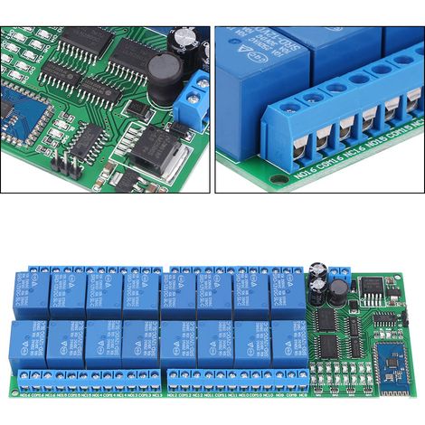 BT22A16 12V 16-Kanal Bluetooth-Relaisplatine für Android, drahtlose Steuerung und Fernbedienungsschalter (1/5)