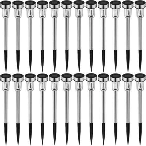 Lampe Solaire LED Colorées Lumière Rechargeable Jardin Éclairage Extérieur - diverses Quantités (24 pièces blanches)