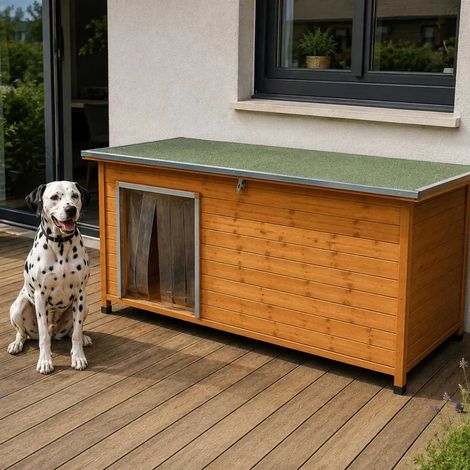 Niche en bois haute isolation Taille 2XL - Épicéa 3 couches avec toit étanche (1/5)