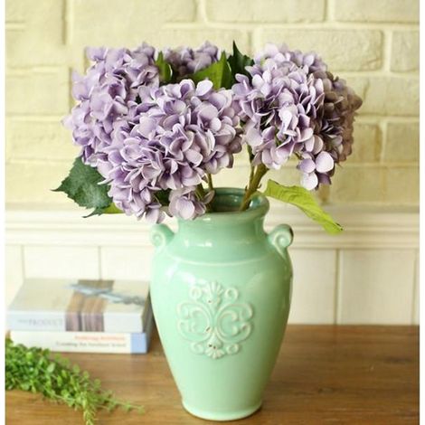 Fleur D&39hortensia Artificielle En Soie, Plante De Mariage, Décor De Jardin, Violet (1/5)