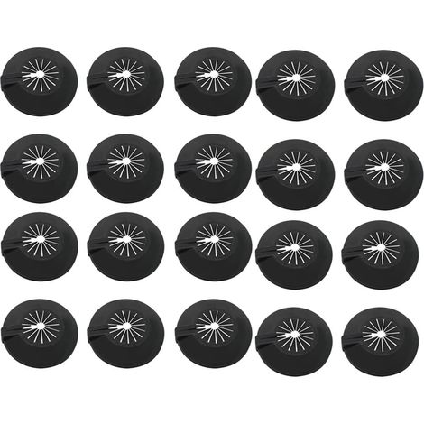 20 Pieces Radiator Pipe Covers, Plastic Pipe Clamps Radiator Pipe Covers Plastic Valve Rosette Heating Pipe Covers, Radiator Rosettes for 8-30 mm Water Pipes (Black)
