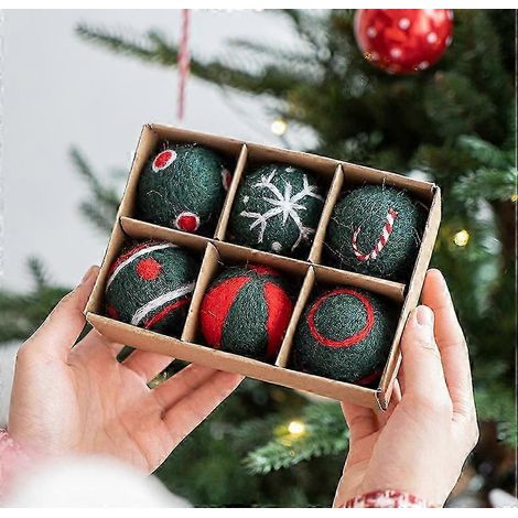 Boule de Noël en feutrine, boule flocon de neige, décoration pour sapin, petite boule de Noël, pendentif, décor à faire soi-même, boule de Noël en feutrine (1/4)