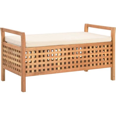 vidaXL Banc de rangement 93x49x49 cm Bois de noyer massif (1/5)