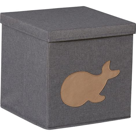 Cube de Rangement Enfant Pliable en Tissu avec Motif Baleine, Renfort Bois, pour Étagères et Meubles de Rangement, 30x30x30cm (1/5)
