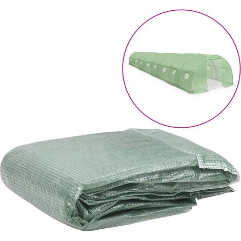 vidaXL Greenhouse Replacement Cover (36 m²) 300x1200x200 cm Green (1/4)