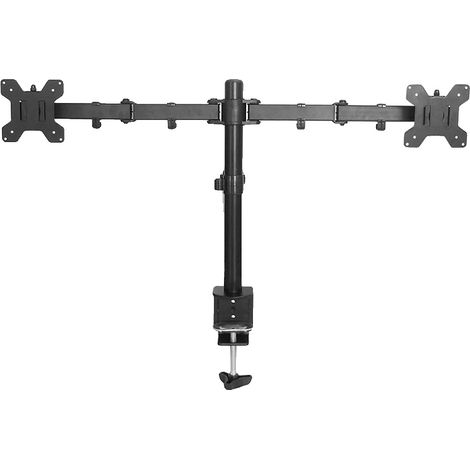 Soporte para monitor, brazo doble, altura ajustable, negro. (1/2)
