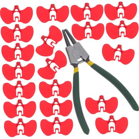 Lunettes Anti-picage Rouges pour Poulets en Abs, Ensemble avec Pince D'installation, Adaptées à L'élevage en Plein Air pour Améliorer la Gestion du Troupeau (1/5)