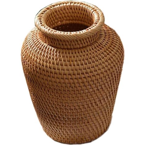 Dekorative Korbvase, Blumentopf im Landhausstil, Handarbeit, Wohndekor