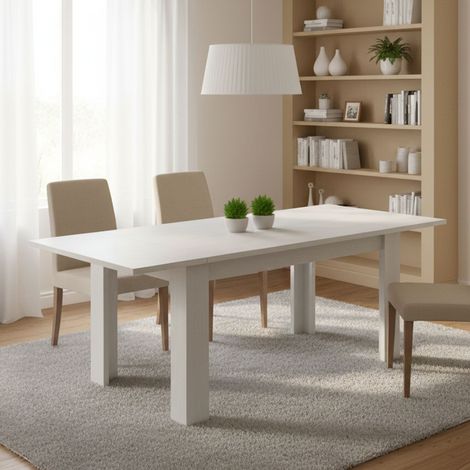 Tavolo Allungabile - 12 Posti Allungabile, Bianco Anticato, -, 210x90x75h cm Tulcan