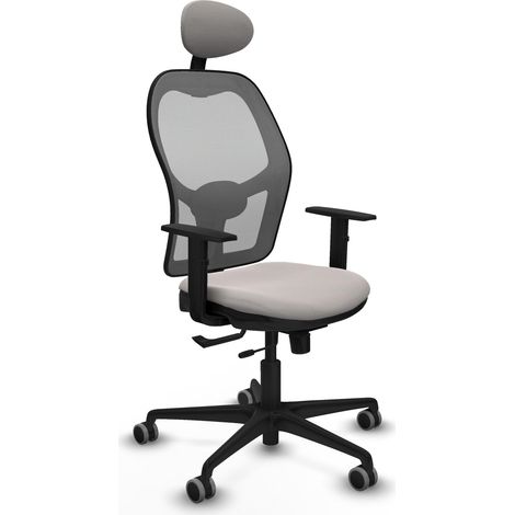 Silla de oficina piqueras y crespo Jorquera similpiel blanca malla gris (1/2)