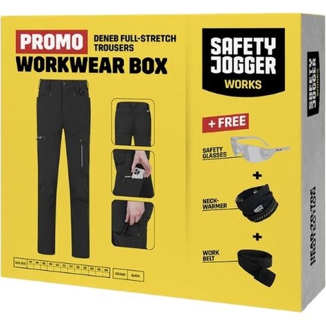 Box Pantalon de travail Deneb SAFETY JOGGER WWBOXDENFS - Noir - 42 - Jambes standards (1/5)