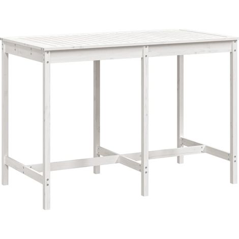 Maison Exclusive - Gartentisch Weiß 159,5x82,5x110 cm Massivholz