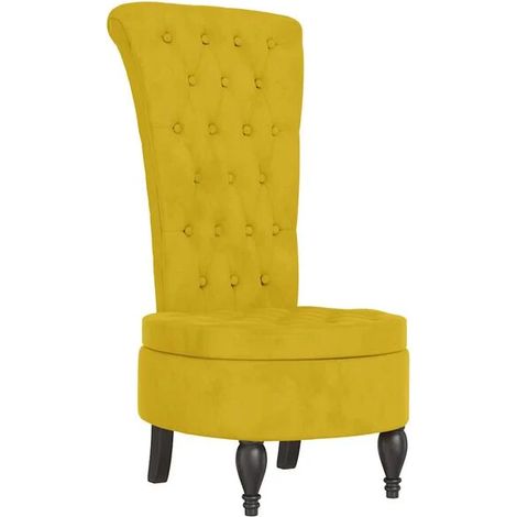 Chaise haute en velours jaune avec boutonnage décoratif – Assise rembourrée confortable, design élégant et moderne pour bébé (1/5)