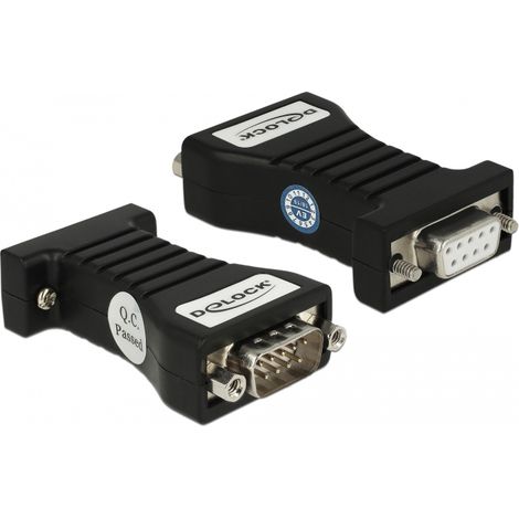 Delock Aislador 1 x Serie RS-232 DB9 hembra a 1 x Aislamiento Serie RS-232 DB9 macho 3 kV