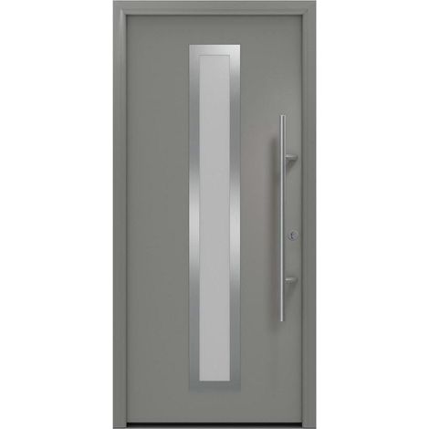 Hörmann Ecostar Haustür "ISOPRO Secur IPS 700S", graualuminium matt (RAL 9007), 110 x 210 cm (B x H), DIN Rechts