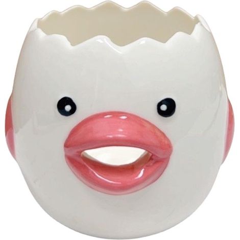Mignon Séparateur à uf - Poule en Céramique pour Blanc et Jaune d'uf - Ustensile de Cuisine Pratique pour la Patisserie - Adapté au Lave-vaisselle - Rose (1/5)