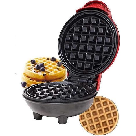Mini gaufrier, grill électrique rond portable, idéal pour les gaufres individuelles, les paninis, les frites et autres plats - AquaForge (1/3)