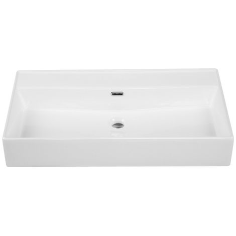 Saniclass Legend Meuble lavabo - 60.5x47x12cm - trop-plein - 1 lavabo - sans trou de robinet - céramique - blanc brillant