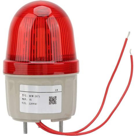 Système d'alarme avec sirène buzzer AC et gyrophare LED industriel rotatif, 220 V, alarme industrielle sonore et lumineuse (1/5)