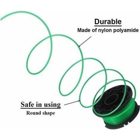 A6486-XJ Compatible avec les tondeuses à gazon Black & Decker, épaisseur de ligne de 2 mm Bobine de tondeuse à gazon de 6 m de longueur pour débroussailleuses GL8033 / GL9035 / GL7033, A6486 (1/4)