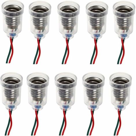 10PCS E10 Lampes Base LED Montage à Visser Petites Ampoules Titulaire Lumière Douille avec Douille de Fil pour Circuit d'Expérimentation Home Test Électrique Accessoires (1/5)