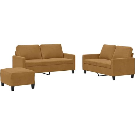 Maison Exclusive - Set di Divani 3 pz con Cuscini Marrone in Velluto