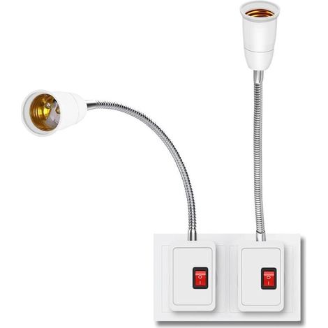 Pièces Porte Lumière de l'Ampoule E27 LED,Support De Lampe Convertisseur avec Interrupteur,Douille avec Interrupteur E27,Lampe Prise Murale,Lampe de Lecture,Douille E27 Prise,pour Chambre Bureau