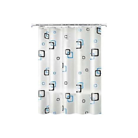 Duschvorhang – wasserdicht – Badvorhang – Badezimmervorhang – inklusive Ringe – klein quadratisch – Polyester – 200 x 200 cm – weiß