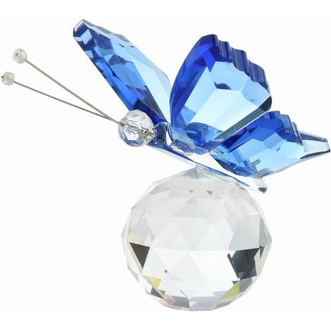 Papillon - Décor En Verre Transparent - 60 x 75 mm - Pour Décoration Intérieure Étagère Centre De Table - 1 Pièce