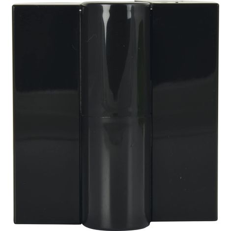 Ruban de séparation à visser gauche (fixation de cloison), charnière de porte avec capuchons, plastique, noir