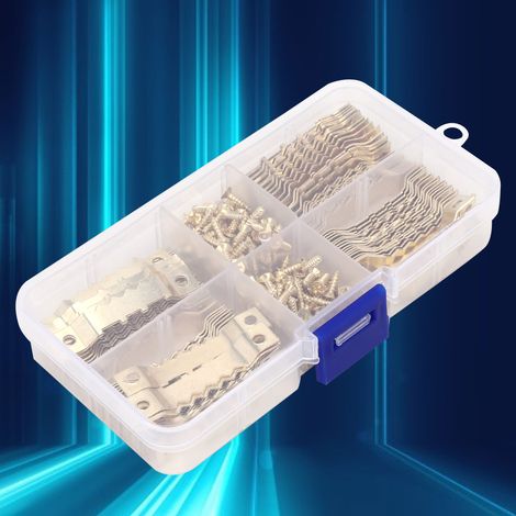 WJ-30021 100 attaches de cadre photo double face dentelées, 200 vis (1/5)