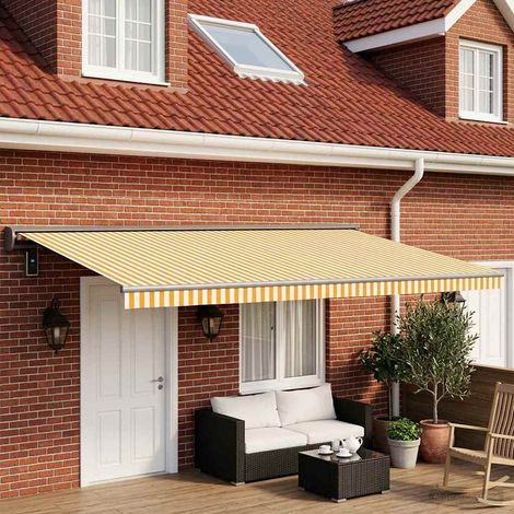 Teenpull – Markisenersatzstoff Gelb und Weiß 500 x 300 cm Polyester (1/5)