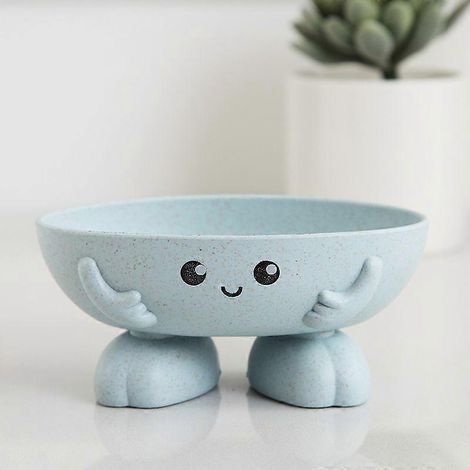 Porte-savon bleu mignon pour enfants, porte-savon créatif et charmant pour comptoir de salle de bain ou de cuisine. (1/4)