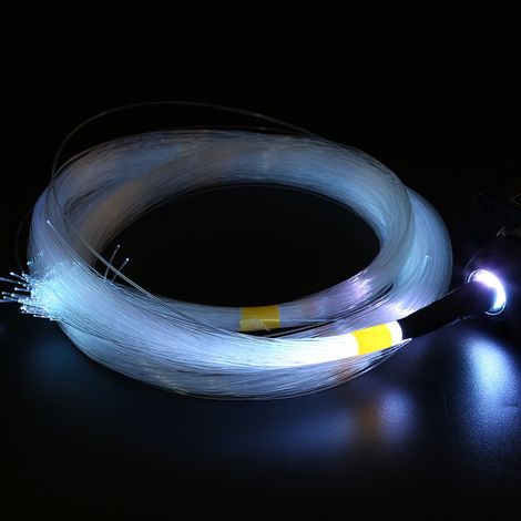 Kit de décoration de plafond LED RGBW 16 W à fibre optique avec câbles, télécommande et prise européenne. (1/5)