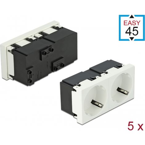 Delock Tomacorriente Easy 45 con conexión a tierra de 2 vÃas con una disposición de 45° 45 x 45 mm