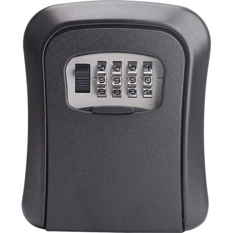 Boîte à clés murale à code Grande capacité Coffret de rangement sécurisé Étanche Noir pour maison bureau (1/5)