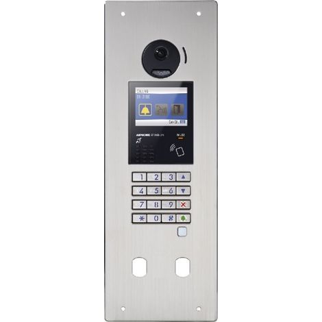 Platine vidéo enc. inox défilement nfc b. mag. double perçage vigik+résident GTDMBLVND AIPHONE 200281