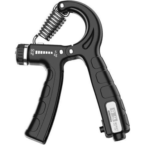 Appareil de musculation des mains 5-60 kg, poignée de comptage réglable, appareil d'entraînement de la force de préhension des mains et des avant-bras, entraînement des poignets, entraînement des doig (1/5)