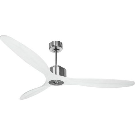 Modulo Regular Ring - Super destratificateur et ventilateur DC 166 cm Chrome pales bois blanc sans Lumière 30 à 60 m² (1/5)